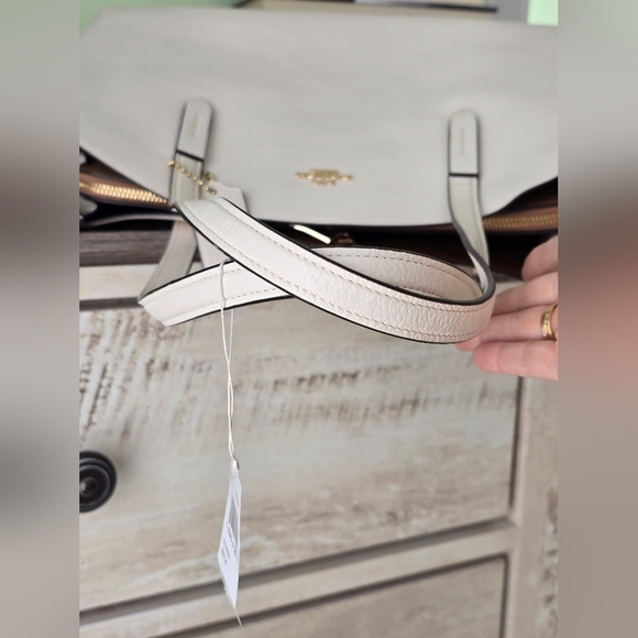 Coach Vanilla Leather Charlie Carryall Satchel Tote Bag - Picture 13 of 15